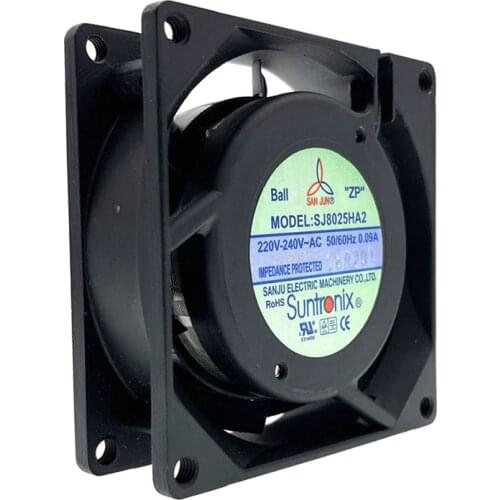 New 80mm AC 220V 240V Computer Cooling Fan,SJ8025HA2 SanJu 80X80X25mm 8cm Dual Ball Bearing 50/60Hz Server Case Cabinets Fans