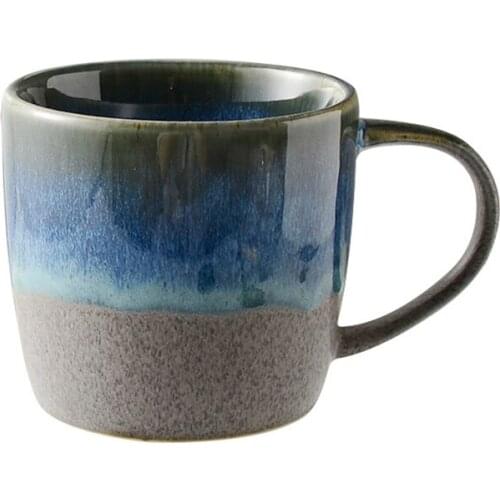 Japanese-style Vintage Ceramic Coffee Mug 11oz Star glaze Tea Milk Beer Mug with Handle Water Cup Home Office Drinkware