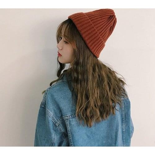 New Arrival Knitted Hat Acrylic Beanie Unisex Solid Color Keep Warm Elastic winter Hats