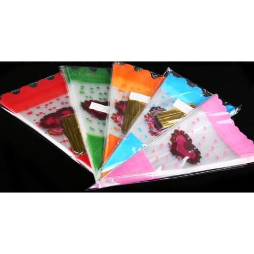 100pcs/lot Opp Plastic Bags Candy Bag Gifts Bags Cookies Cones Transparent Plastic Bag Kids Birthday Party Supplies