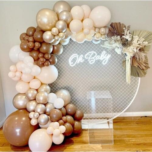 103pcs Coffee Brown Color Balloons Garland Arch Kit Latex Metallic Ballon Birthday Party Decoration Baby Shower Supplies Globos