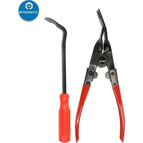 2pcs Removal Puller Pry Tool Auto Clip Plier Set Buckle Fastener Remover Repair Kit Car Door Trim Panel Retaining Clip Hand Tool