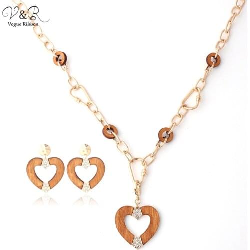 2020 New Material Jewelry Wood Drop Dangle Tassel Earrings Necklaces With Crystals Fashion Jewelry Vogue Ribbon