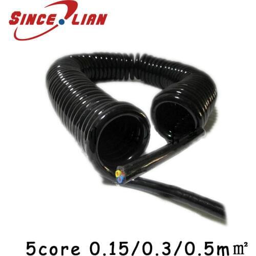 5 Core Extensible Wire Spiral Cable Telescopic Wire Spring Wire Spring Spiral Wire Cable for Manual Pulse Generator MPG