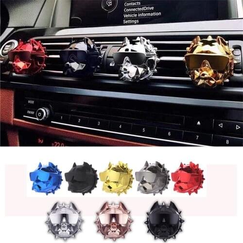 Bulldog Air Freshener Clip Car Perfume Diffuser Auto Decoration Clip Scent Holder with Fragrance Tablet