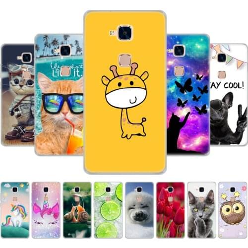 Cover phone case for honor 5C soft tpu silicon back cover 360 full protective printing transparent clear coque