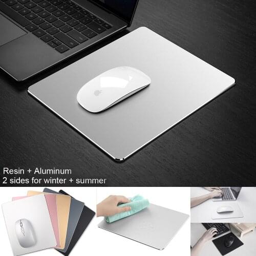 Business Metal Aluminum Mouse pad Mat Hard Smooth Magic Thin Double Side Waterproof Fast Suitable for Office Home Macbook Laptop