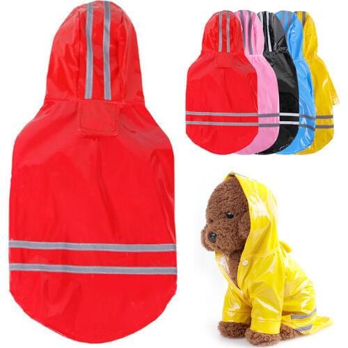 Dog Raincoat Puppy Rain Coat with Hood Waterproof Dog Clothes Soft Breathable Pet Cat Small Dog Rainwear Pets Supplies S/M/L/XL