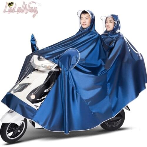 Double Motorcycle Raincoat Adult Double Hat Poncho Poncho Men and Women Single Riding Double Sided Cover Increase Raincoat