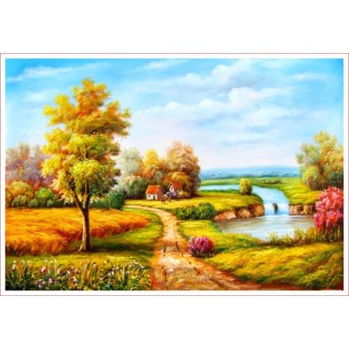 Canvas Landscape Paintings Sunny field Canvas Poster Print for living room bedroom home decoration