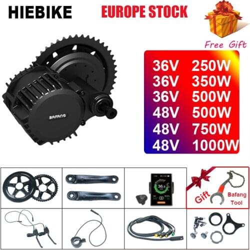 Bafang Mid Drive Motor BBS01 BBS02 BBSHD 36V 250/350/500W 48v 500/7501000w Ebike Conversion Kit 8FUN Electric Bicycle Engine Set