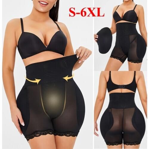 S-6XL Panty Girdle for Women High Waist Trainer Body Shaper Hip Butt Pads Thigh Trimmer Shapewear Waste Tummy Control Plus Size