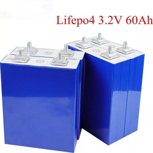 3.2V 60Ah Lifepo4 Battery Pack 12V 24VCell Lithium Iron Phosphate Solar Ebike Car Boot Start Solar Motorhome Solar