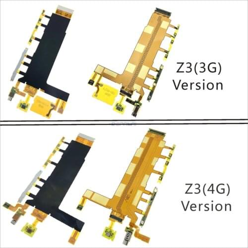 Power On/Off Button Flex Cable & Volume Switch Flex With Microphone Vibrator For Sony Xperia Z3 D6653 D6603 D6643 3G 4G