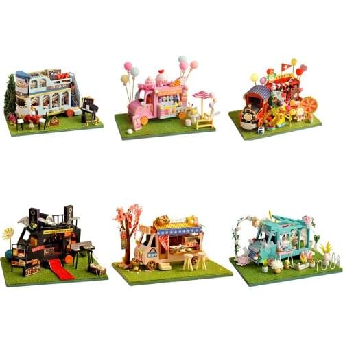 Miniature Dollhouse 3D DIY Wooden Assembling with LED Light Kids Toys Handmade Room Decor Assembled Work Toy Accessories