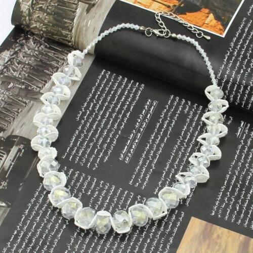 UKEN Fashion Crystal Choker Necklaces For Women Charm Beaded Collar Jewelry Flower Statement Necklace Mujer Bijoux N4384