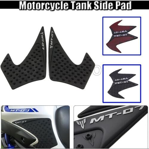 Motorcycle 1 Pair Protector Anti Slip Tank Pad Sticker Gas Knee Grip Traction Side Decal Cover For Yamaha MT07 2013-2016