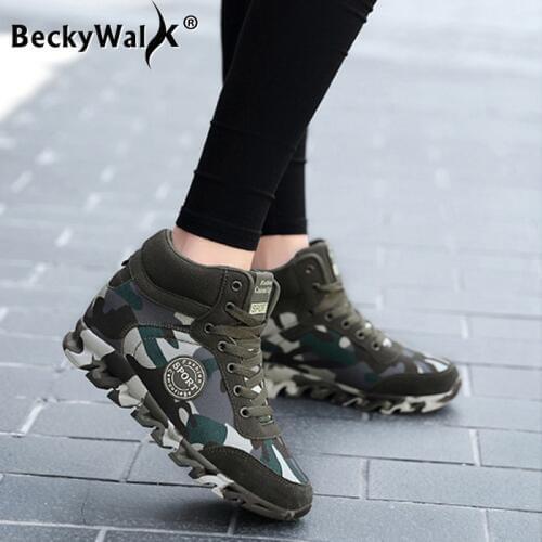 2021 New Autumn Winter Shoes Woman Flat Heel Womens Boots Fashion Camouflage Ankle Boots Women Sneakers botas mujer WSH3422