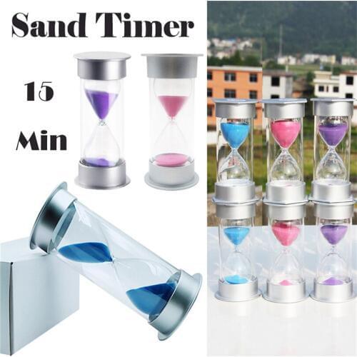 Sand Timer Security Fashion Hourglass 15 Minutes Sand Clock for Children Decoration Souvenir Games Birthday Gift For Kids J30