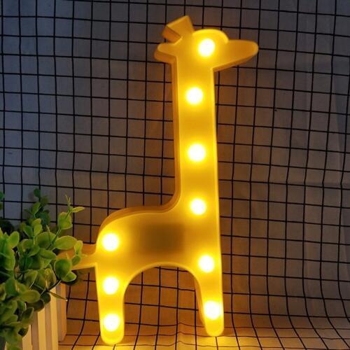 Holiday Light Cute 3D led Animal Giraffe Lights kerst Verlichting Luzes De Natal Lamp New Year Decoration With Battery Operated
