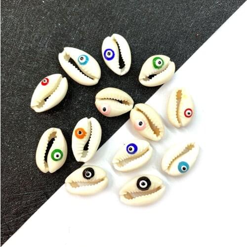 Natural Conch Shell Eye Beads DIY Handmade Home Decoration Wind Chimes Shell Pendant Jewelry Accessories 10pcs Size 15-20mm
