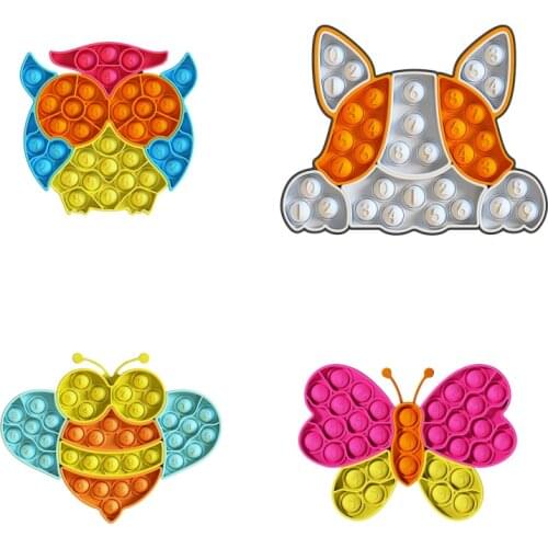 Rainbow Print Fidget Toys Pack Push Bubble Fidget Sensory Toy Autism Special Needs Stress Relieverc Toy Поп Ит Антистресс