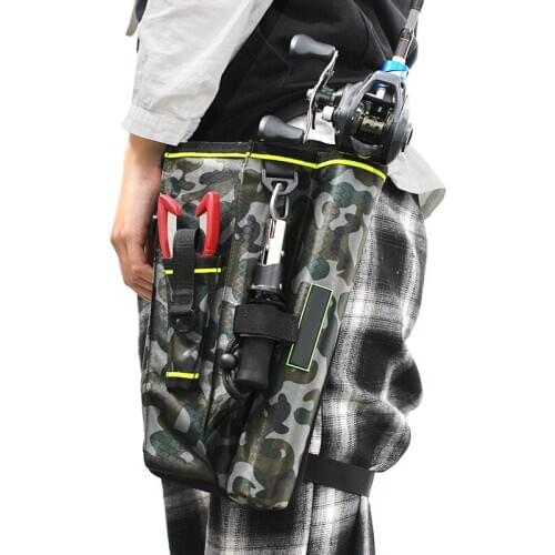 Lure leg wrap nylon insert rod waist bag mobile portable fishing Oxford outdoor oblique span tackle waterproof gear
