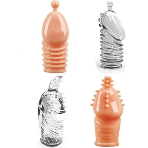 Male Penis Extension Sleeves Sex Toys Lengthen Reusable Enlargement Extend G point Ring for Man Adults Intimate Goods