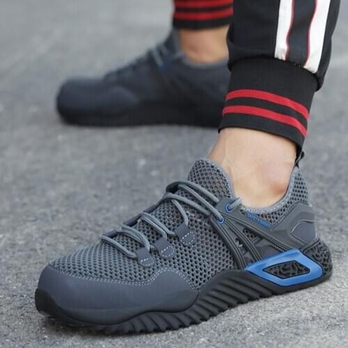 Outdoor Men Women Steel Toe Safety Work Shoes Lightweight Breathable anti-smashing anti-piercing Non-Slip Protective Footwear