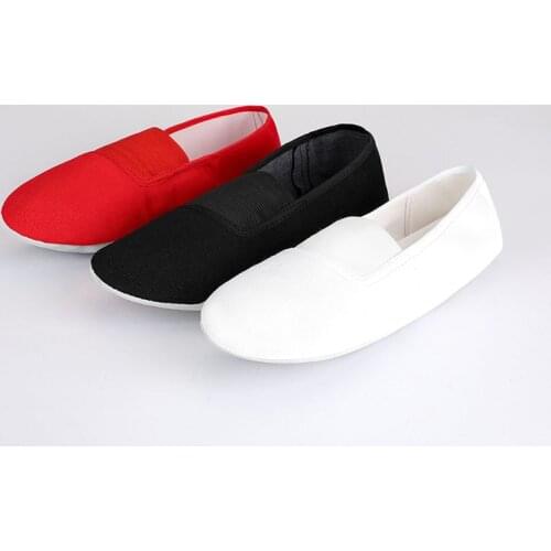 USHINE EU22-45 black update body shaping teacher Fitness yoga ballet dance shoes girls woman ballet shoes canvas woman man