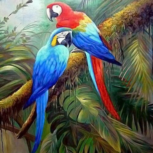 YI BRIGHT DIY Diamond Painting Parrot Couple Full Square/Round Rhinestones Animal Diamond Embroidery Diamond Mosaic Cross Stitch