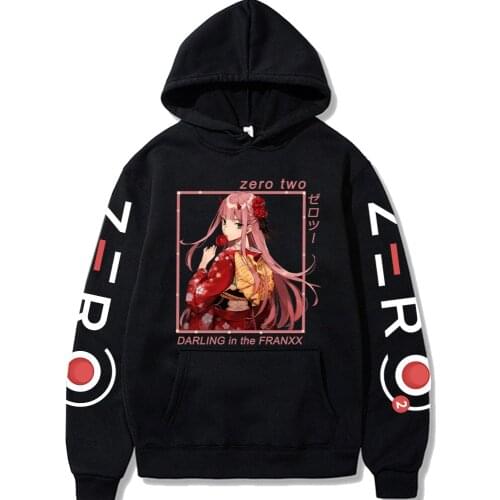 Women Zerotwo Hoodie Anime DARLING in the FRANXX Pullovers Hoodies Sweatshirts Sportswear Loog Sleeve Hoody Streetwear Unisex