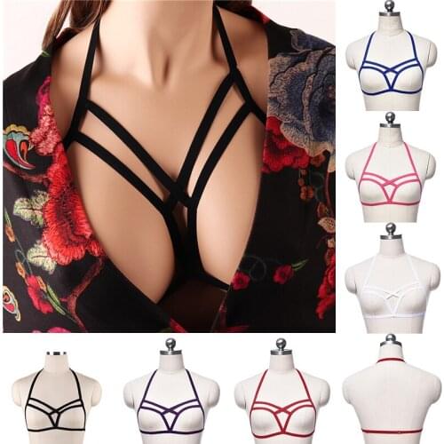 Womens Sexy tight-fitting multi-color stretch breasts, bondage belts, gothic cage adjustable bra, sexy chic underwear