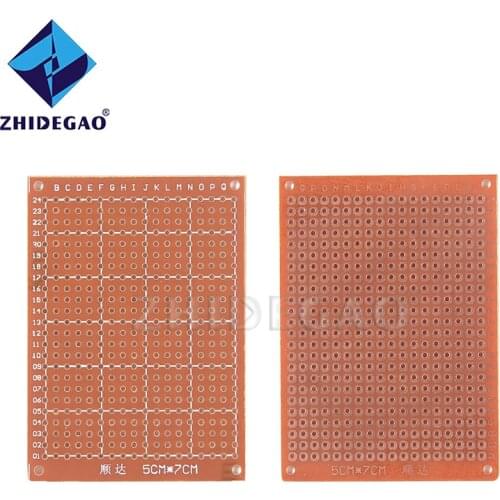 ZHIDEGAO 10pcs 5x7cm 5cm 7cm DIY Prototype Paper PCB Universal Board yellow