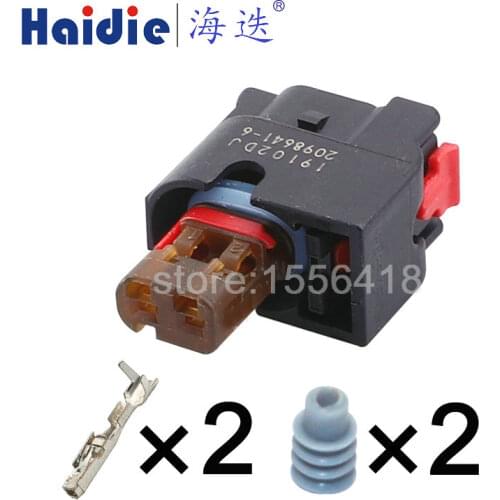 2sets 2pin Auto sealed housing cable electrical ring harness waterproof connector 2098641-6