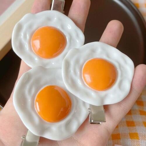 1pc Lovely Chic Korea Egg Sweet Yellow Hair Clip Hair Grip Barrettes Hairpin Hair Accessories For Women Cute Egg Hairpin Fashion