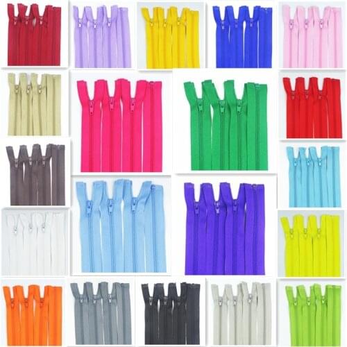 20Cm-60Cm 3# Opening Nylon Zippers Tail Resin Suitable For Clothing 100Pcs