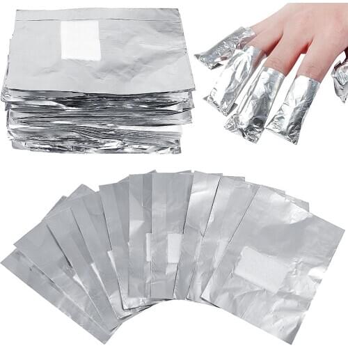 200PCS Foil Nail Wraps RemoverAluminium Gel Polish Remover Nail Art Soak off Acrylic Removal for Nail Polishing Removing