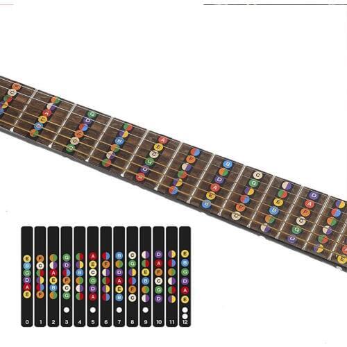 Guitar Sticker Musical Scale Guitar Accessories Professional Scale Sticker Coded Note Strips for Training Learning