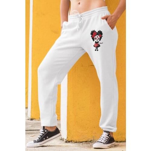 Angemiel Wear Gitartist Turkish White Women Sweatpants
