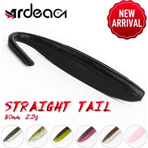 ARDEA Long Tail Silicone Bait 6Pcs80mm/2.3g Drive Shad Soft Stick Artificial Worm Wobbler Swimbaits Jigging Lure Sea Fishing Pva