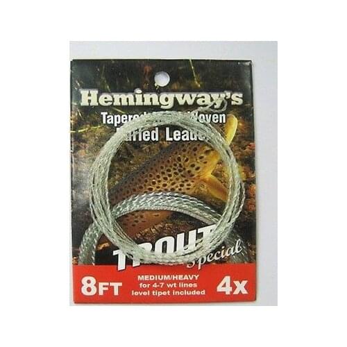 Aventik Hemingway Tapered Hand Woven Furled leader-Trout Special 8ft 4X L