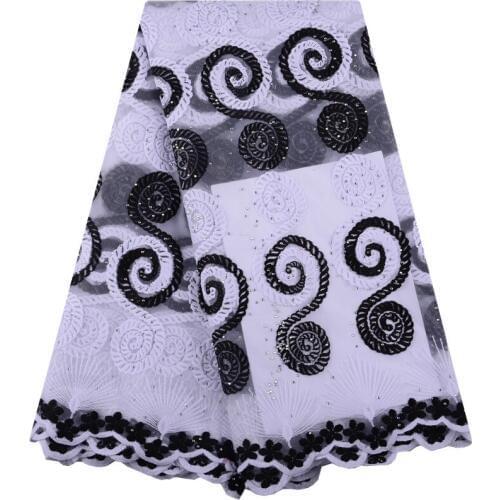 Black African Milk Silk Lace Fabric 2019 African Guipure Cord Lace High Quality Embroidery Stones Lace Fabric For Wedding 1431