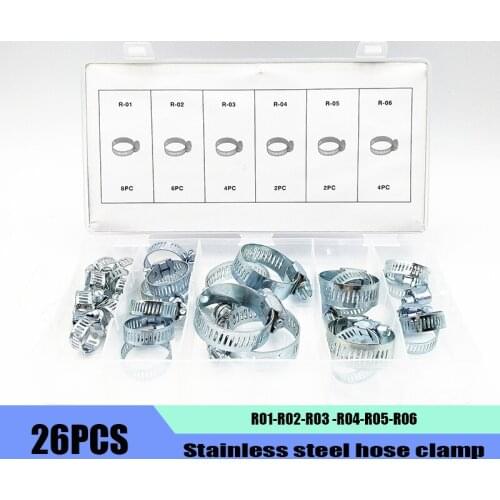 26PCS Stainless Steel Hose Clamp