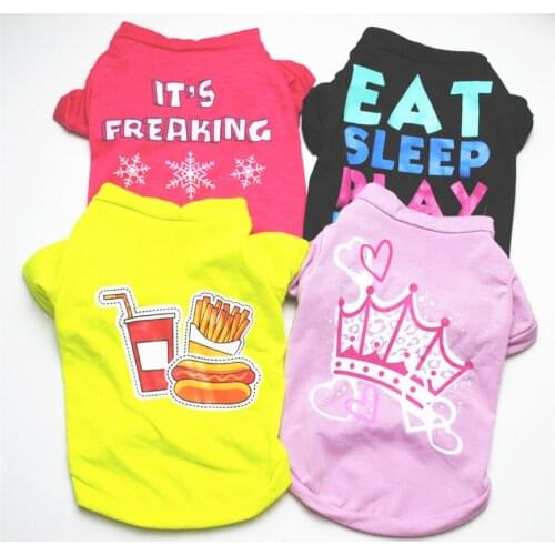 Pet Dog Clothes Cute Puppy Pet Costume Cartoon Dog Clothing For Small Dogs Shirt Vest Kitty Doggie Outfit For Dogs Pets Clothing