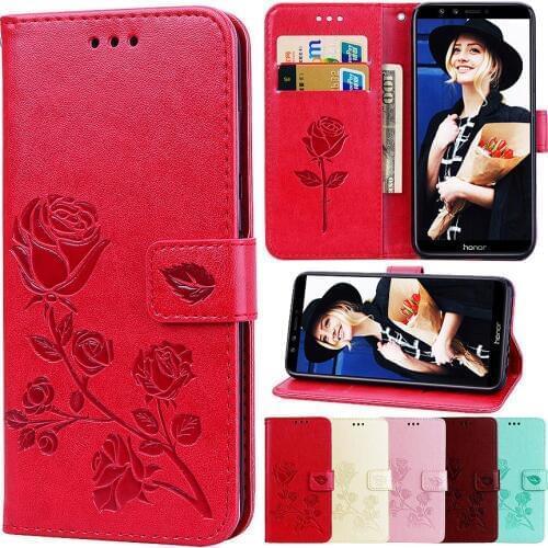 Leather Case For Huawei Y5 Y6 Y7 Prime 2018 Flower Phone Cases Cover for Huawei Honor 7A RU version Pro Nova 2 Lite