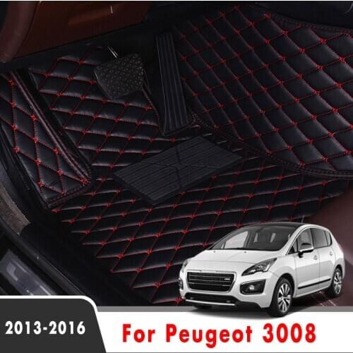 LHD Carpets For Peugeot 3008 2016 2015 2014 2013 Car Floor Mats Interior Accessories Styling Custom Leather Decoration Covers