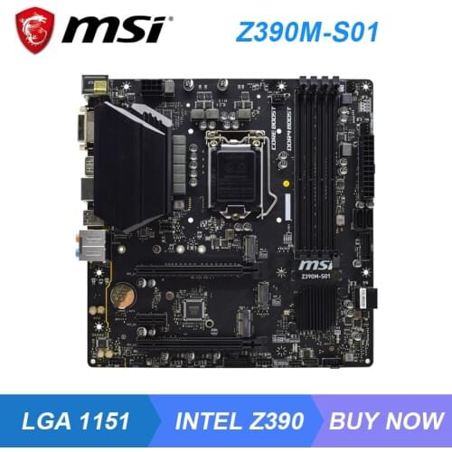 MSI Z390M-S01 Used Motherboard DDR4 LGA 1151 Supports 8th / 9th 128GB PCI-E 3.0 M.2 PCI-E 3.0 Desktop Motherboards Intel Z390