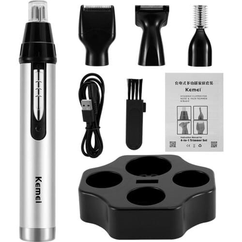 Multifunction Electric Nose Hair Trimmer USB Charging Hair Trimmer Set Rechargeable Nose Ear Sideburns Eyebrow Hair Shaving Kit