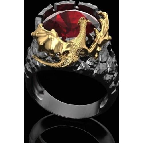 Personality Men Rings Pterodactyl Carbide Alloy Vintage Rings Boyfriend Anniversary Gift Banquet Party Ring Accessories